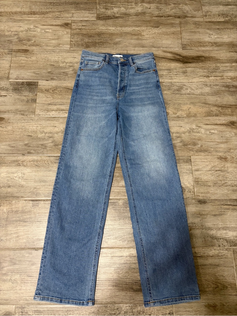 Cello Wide Straight Mid-Blue Jeans